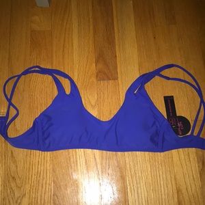 Blue bikini top